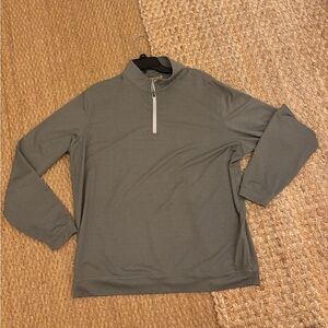 Men's Peter Millar Perth Mélange Performance Quarter-Zip Grey Size XL